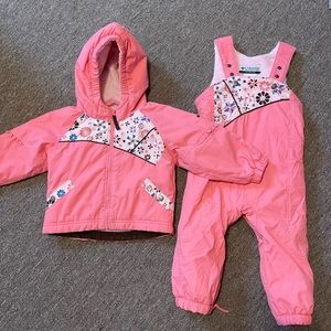Columbia Pink Kids Jacket & Overalls Set